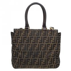 Pre Owned Fendi Tobacco Zucca Canvas Classico No.3 Shopper Tote