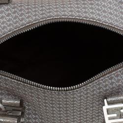Fendi Metallic/Brown Canvas Forever Bauletto Boston Bag