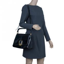 Pre Owned Fendi Black Patent Leather Anna Shoulder Bag