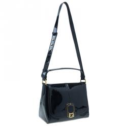 Pre Owned Fendi Black Patent Leather Anna Shoulder Bag