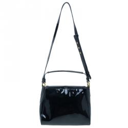 Pre Owned Fendi Black Patent Leather Anna Shoulder Bag