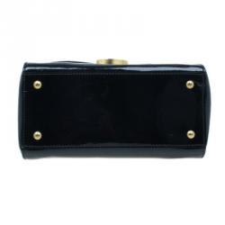 Pre Owned Fendi Black Patent Leather Anna Shoulder Bag