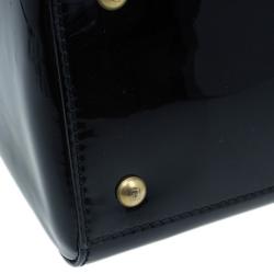 Pre Owned Fendi Black Patent Leather Anna Shoulder Bag