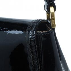 Pre Owned Fendi Black Patent Leather Anna Shoulder Bag