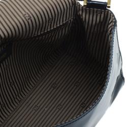 Pre Owned Fendi Black Patent Leather Anna Shoulder Bag