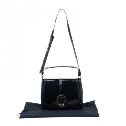 Pre Owned Fendi Black Patent Leather Anna Shoulder Bag