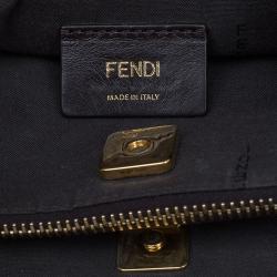 Pre Owned Fendi Tobacco Zucca Canvas Cream Shopping Tote