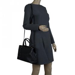 Pre Owned Fendi Black Saffiano Leather Small 2Jours Tote