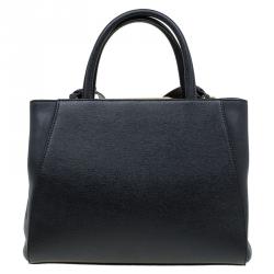 Pre Owned Fendi Black Saffiano Leather Small 2Jours Tote