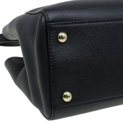 Pre Owned Fendi Black Saffiano Leather Small 2Jours Tote