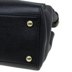 Pre Owned Fendi Black Saffiano Leather Small 2Jours Tote