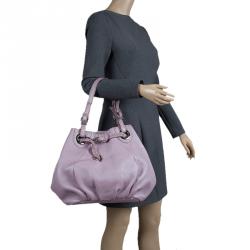 Pre Owned Fendi Metallic Lilac Pebbled Leather Selleria Pomodorino Belt Bag