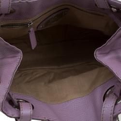 Pre Owned Fendi Metallic Lilac Pebbled Leather Selleria Pomodorino Belt Bag