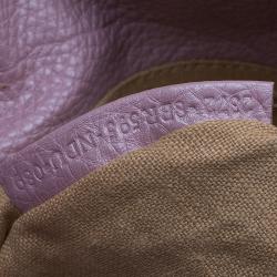 Pre Owned Fendi Metallic Lilac Pebbled Leather Selleria Pomodorino Belt Bag