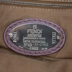 Pre Owned Fendi Metallic Lilac Pebbled Leather Selleria Pomodorino Belt Bag