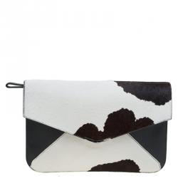 Pre Owned Fendi Multicolor Calf Hair and Leather 2Jours Envelope Clutch