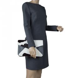 Pre Owned Fendi Multicolor Calf Hair and Leather 2Jours Envelope Clutch