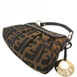 Pre Owned Fendi Brown Zucca Canvas Chef Shoulder Bag