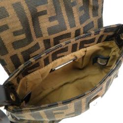 Pre Owned Fendi Brown Zucca Canvas Chef Shoulder Bag