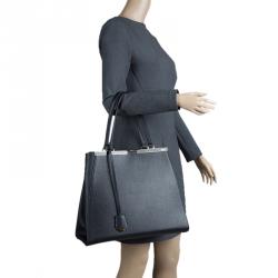 Pre Owned Fendi Black Saffiano Leather 2Jours Tote