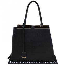 Pre Owned Fendi Black Saffiano Leather 2Jours Tote