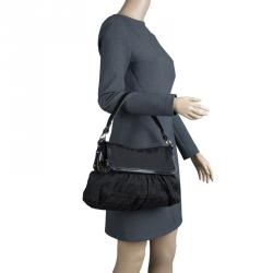 Pre Owned Fendi Black Zucca Canvas Chef Shoulder Bag