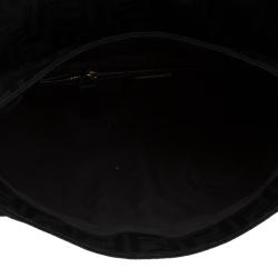 Pre Owned Fendi Black Zucca Canvas Chef Shoulder Bag