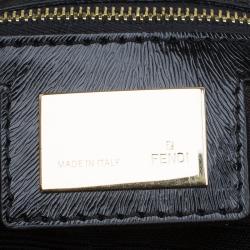 Pre Owned Fendi Black Zucca Canvas Chef Shoulder Bag