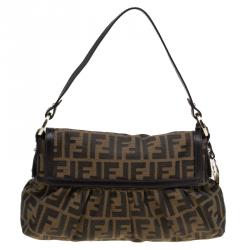 Pre Owned Fendi Tobacco Zucca Canvas Small Chef Shoulder Bag