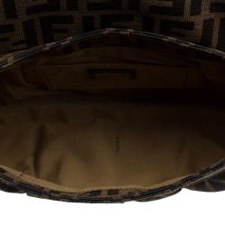 Pre Owned Fendi Tobacco Zucca Canvas Small Chef Shoulder Bag