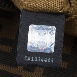 Pre Owned Fendi Tobacco Zucca Canvas Small Chef Shoulder Bag