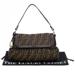 Pre Owned Fendi Tobacco Zucca Canvas Small Chef Shoulder Bag