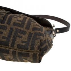 Pre Owned Fendi Tobacco Zucca Canvas Small Chef Shoulder Bag