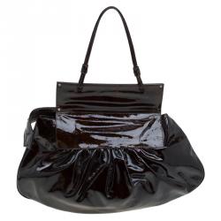 Pre Owned Fendi Tobacco Patent Leather To You Convertible Clutch Bag