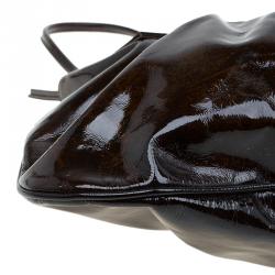 Pre Owned Fendi Tobacco Patent Leather To You Convertible Clutch Bag