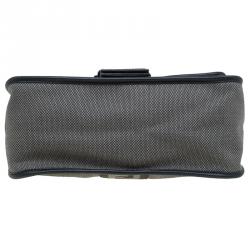 Pre Owned Fendi Black Canvas Borsa Tape Shoulder Bag