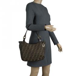 Pre Owned Fendi Tobacco Zucca Canvas Chef Shopper Tote