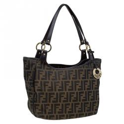 Pre Owned Fendi Tobacco Zucca Canvas Chef Shopper Tote