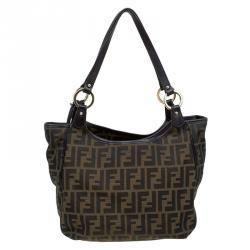 Pre Owned Fendi Tobacco Zucca Canvas Chef Shopper Tote