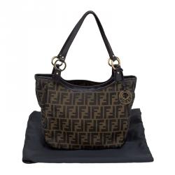 Pre Owned Fendi Tobacco Zucca Canvas Chef Shopper Tote
