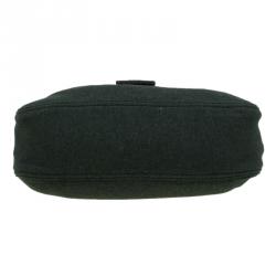 Fendi Dark Green Felt Baguette Shoulder Bag