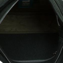 Fendi Dark Green Felt Baguette Shoulder Bag