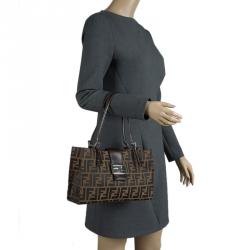 Pre Owned Fendi Tobacco Canvas Shoulder Tote