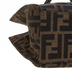 Pre Owned Fendi Tobacco Canvas Shoulder Tote
