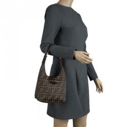 Pre Owned Fendi Tobacco Zucca Canvas Hobo