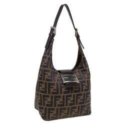 Pre Owned Fendi Tobacco Zucca Canvas Hobo