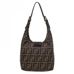 Pre Owned Fendi Tobacco Zucca Canvas Hobo