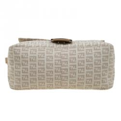 Pre Owned Fendi Beige Zucchino Canvas Mama Forever Shoulder Bag