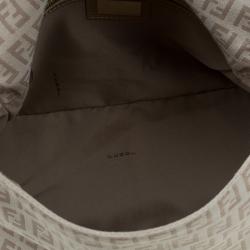 Pre Owned Fendi Beige Zucchino Canvas Mama Forever Shoulder Bag