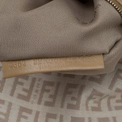Pre Owned Fendi Beige Zucchino Canvas Mama Forever Shoulder Bag